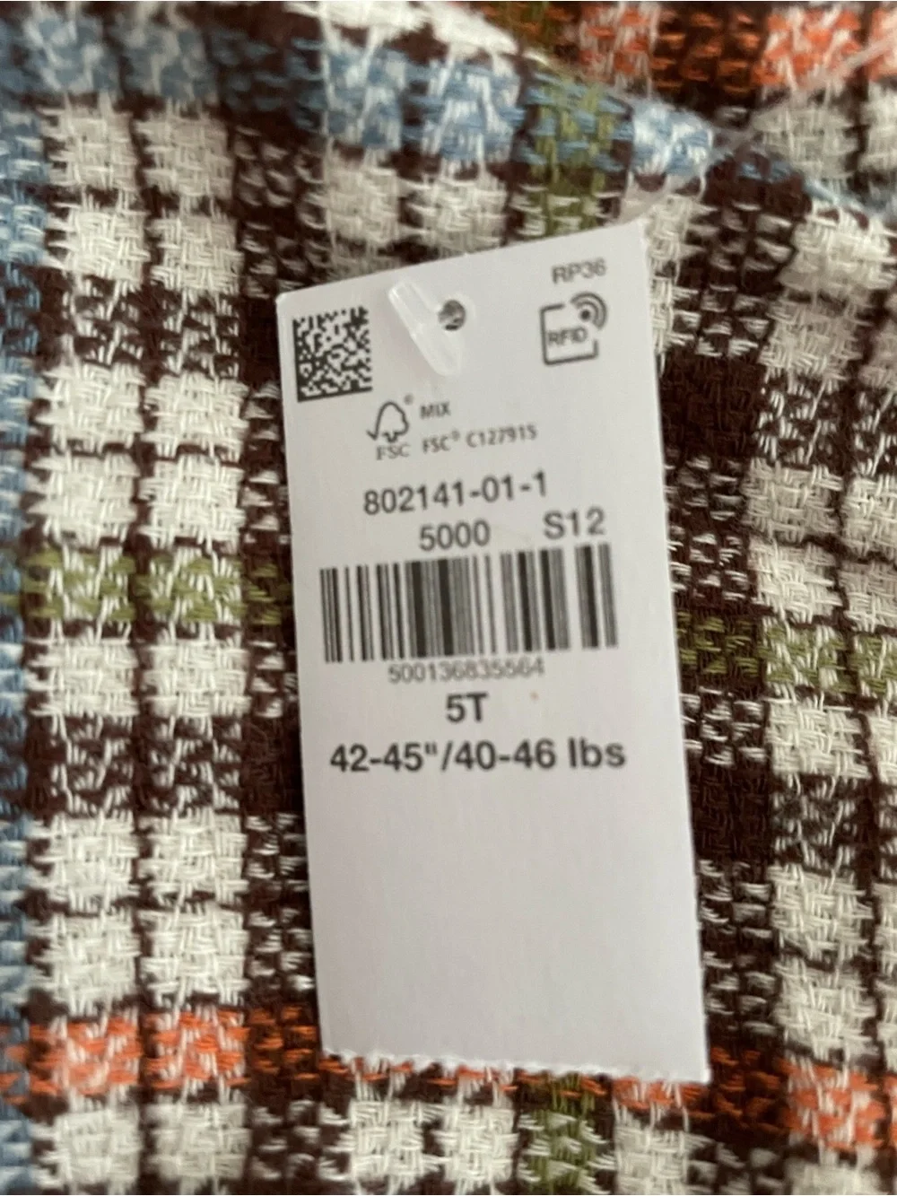 Toddler Boys NWT 5T Multi-Colored Old Navy Hooded Flannel Shirt